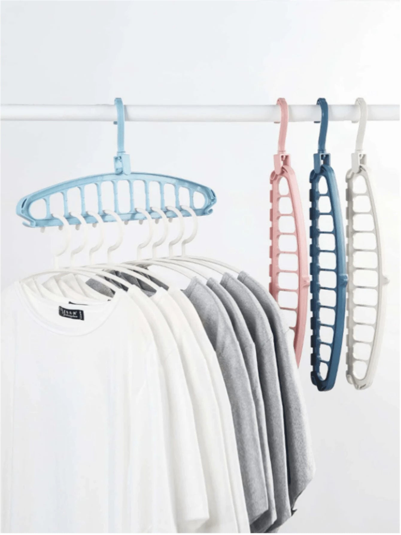 💥 ¡ADIÓS AL DESORDEN! ORGANIZA TU ROPA CON EL COLGADOR MÁGICO 9 EN 1 ( 5 Unidades )🧥✨