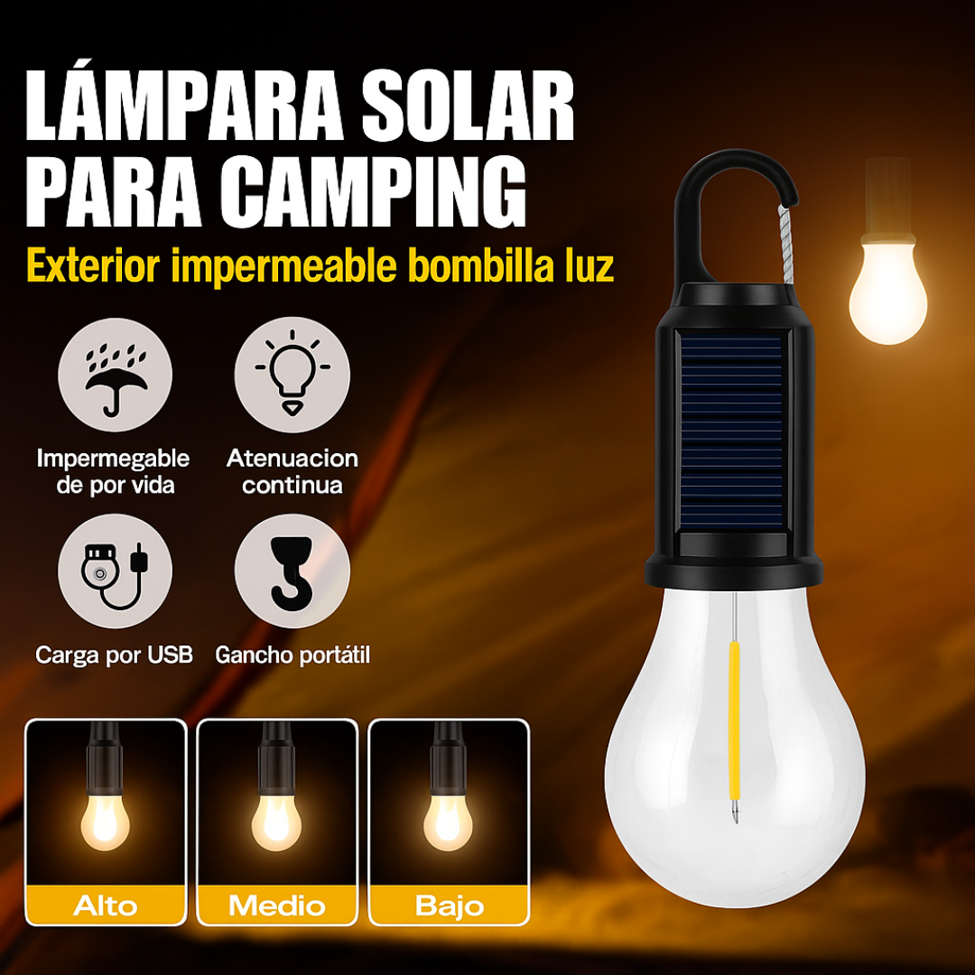 🌞 PACK X2 LÁMPARAS SOLARES VINTAGE – ILUMINA TU AVENTURA CON ESTILO Y AUTONOMÍA 🌲✨