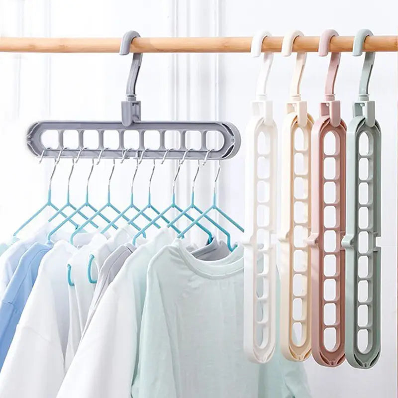 💥 ¡ADIÓS AL DESORDEN! ORGANIZA TU ROPA CON EL COLGADOR MÁGICO 9 EN 1 ( 5 Unidades )🧥✨