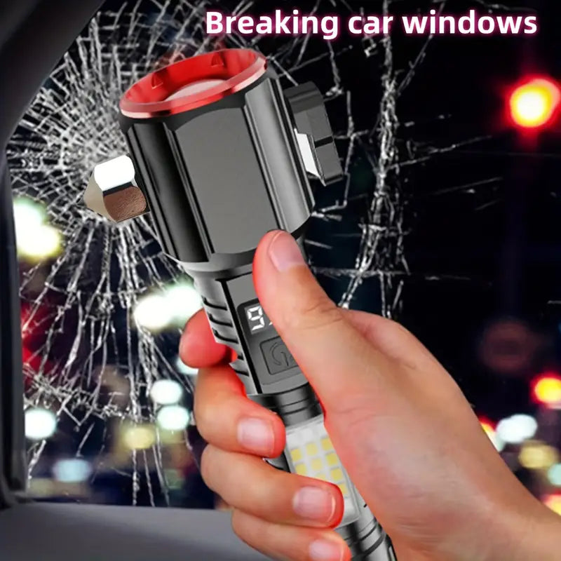 SEGURIDAD Y LUZ AL INSTANTE 🚗✨ LA LINTERNA 4 EN 1 QUE TE SALVA EN EMERGENCIAS Y VIAJES 💥