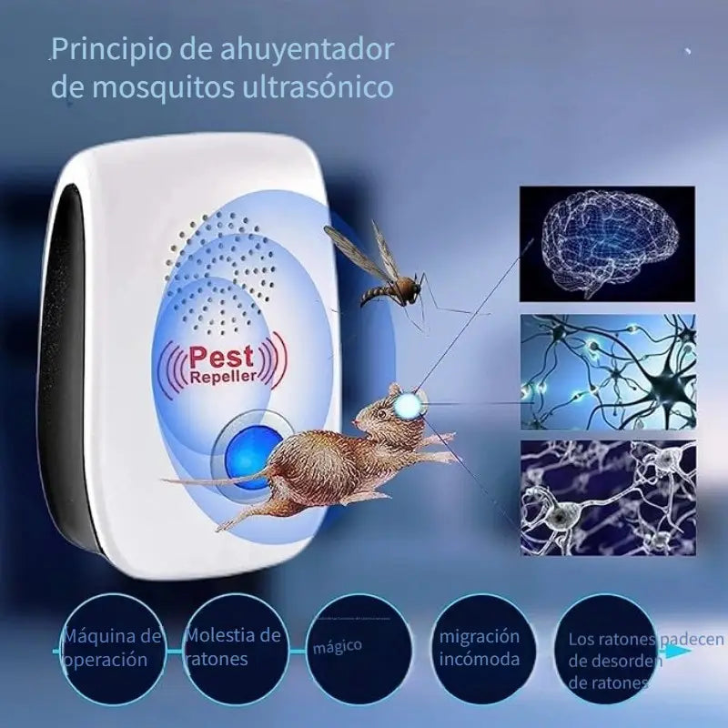 🚫🪳🐭✨ ¡ADIÓS PLAGAS! ULTRASONIDO SEGURO SIN QUÍMICOS 🏠⚡️🔌