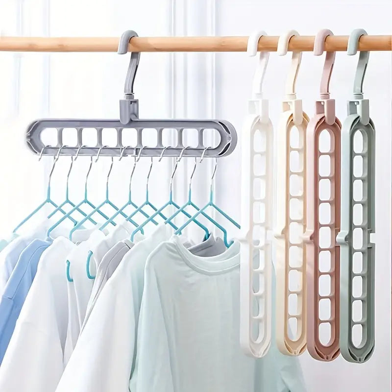 💥 ¡ADIÓS AL DESORDEN! ORGANIZA TU ROPA CON EL COLGADOR MÁGICO 9 EN 1 ( 5 Unidades )🧥✨