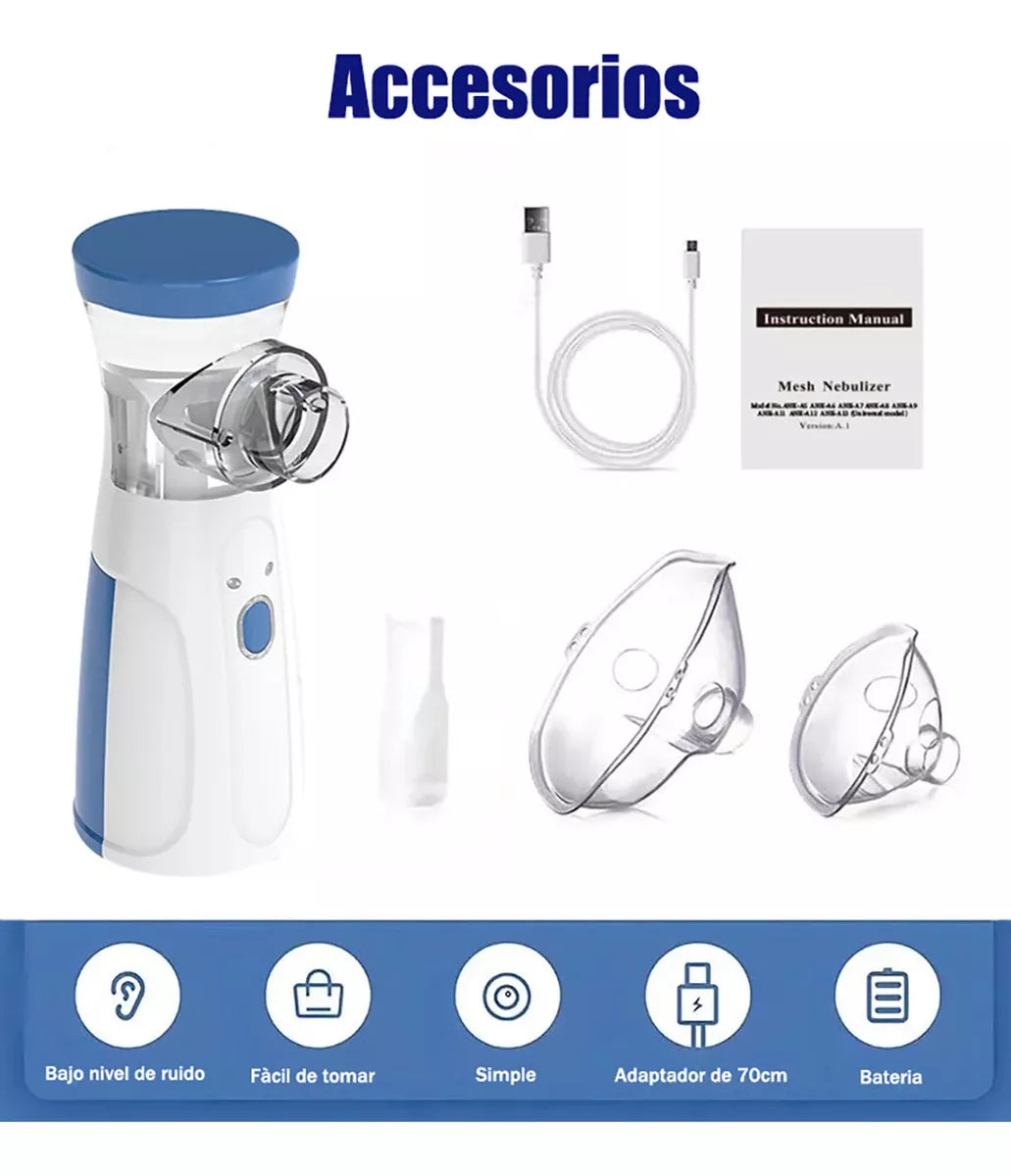 🌬️💨 Respira Fácil en Cualquier Lugar con Este Nebulizador Portátil 💨🌬️ ¡Ideal para Niñosy Adultos! 🏃♂️🔋