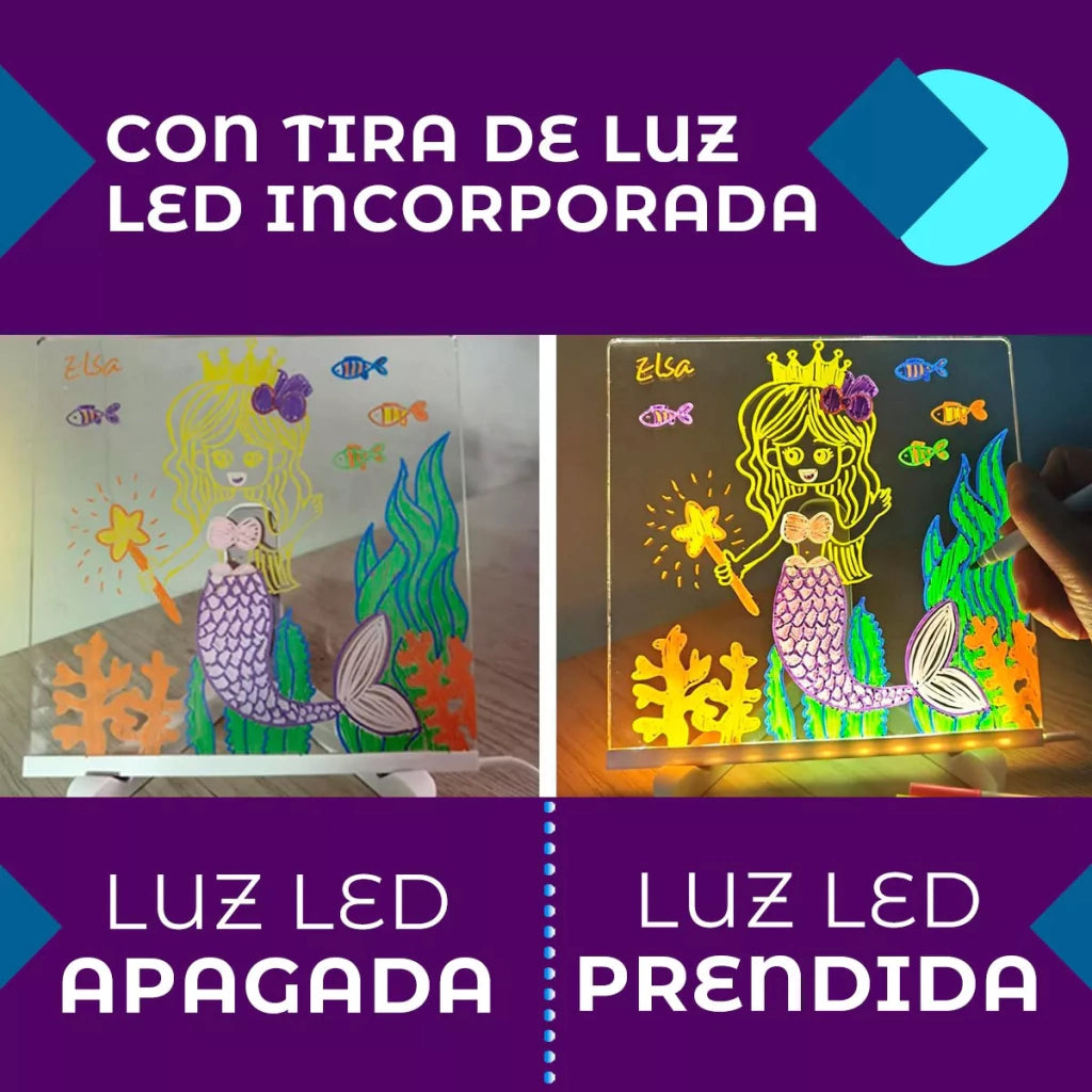 🌈💡LA PIZARRA ACRÍLICA LED QUE CAMBIARÁ TU RUTINA: ORGANIZA, CREA Y DIVIÉRTETE SIN PANTALLAS 🧽✍️✨.