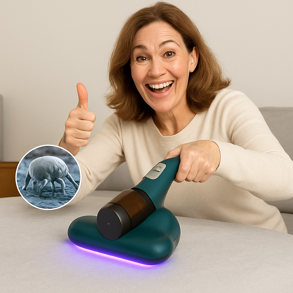 🌙 Protege a quienes más amas 💕 Elimina ácaros, polvo y alérgenos con nuestra Aspiradora UV-C Inalámbrica 🛏️✨ ¡Sueños más limpios, familia más feliz! 🌿