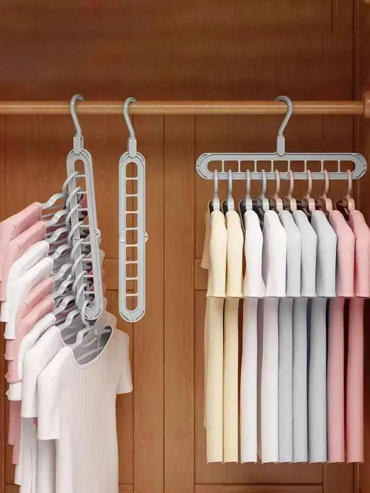 💥 ¡ADIÓS AL DESORDEN! ORGANIZA TU ROPA CON EL COLGADOR MÁGICO 9 EN 1 ( 5 Unidades )🧥✨