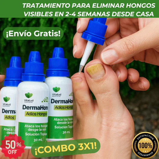 🌿 ADIÓS A LOS HONGOS, RECUPERA TUS UÑAS Y PIES, CON DERMAHONG ( 3 Unidades )🌿.