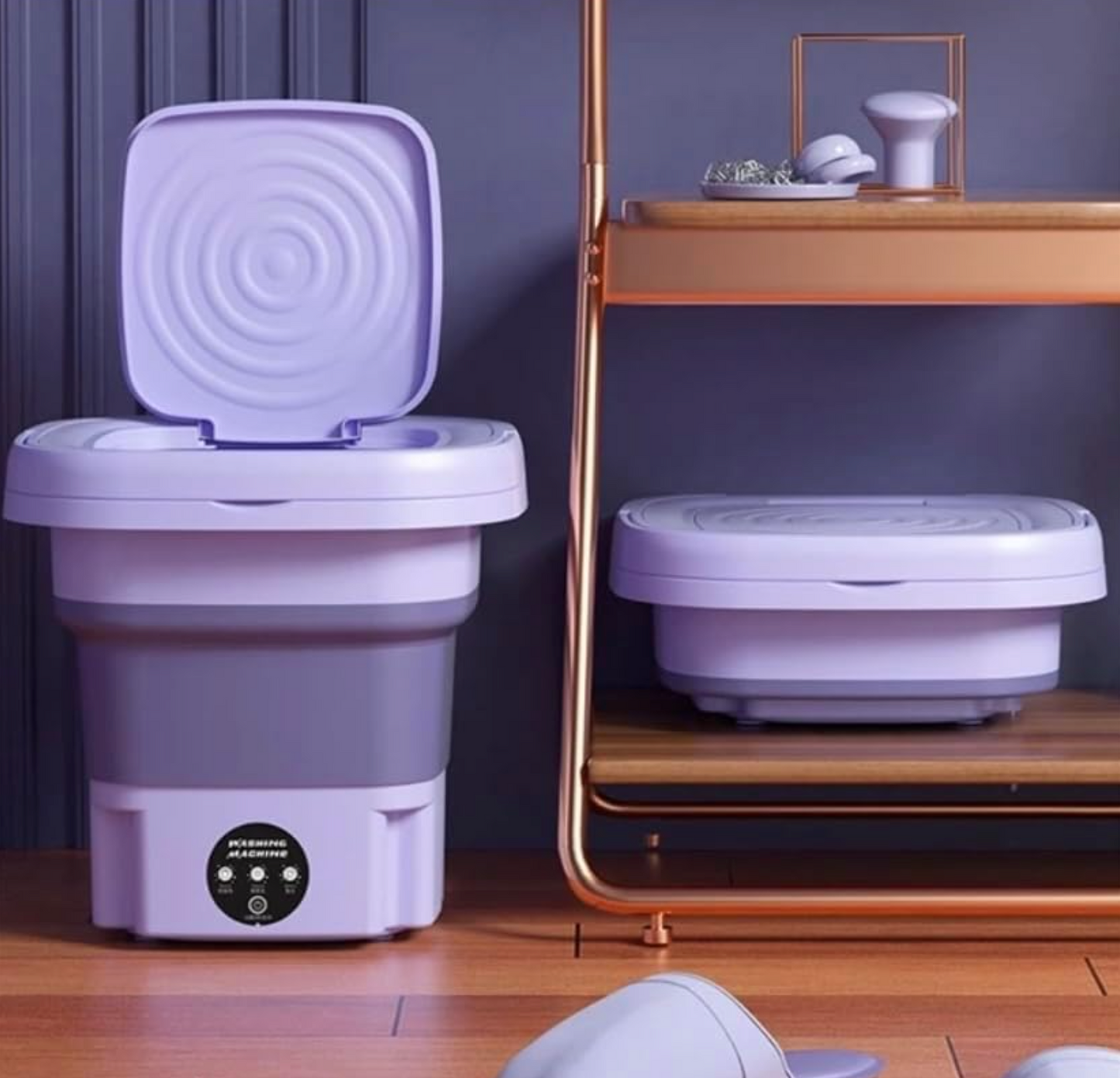 🌀 Mini Lavadora Plegable 8L – Lava, Escurre y Ahorra Espacio en un Click! 🏕️🚿.