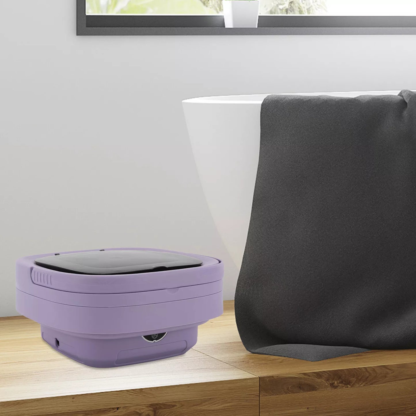 🌀 Mini Lavadora Plegable 8L – Lava, Escurre y Ahorra Espacio en un Click! 🏕️🚿.