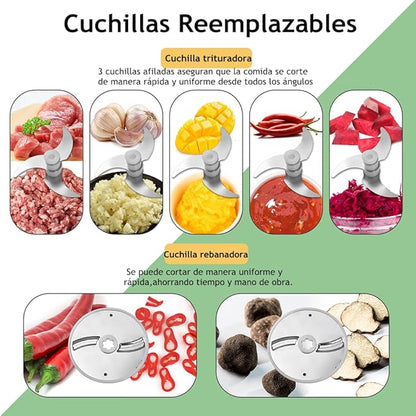 💚 ¡REVOLUCIONA TU COCINA CON LA NUEVA PICADORA ELÉCTRICA DE ALIMENTOS RECARGABLE! ⚡🍅